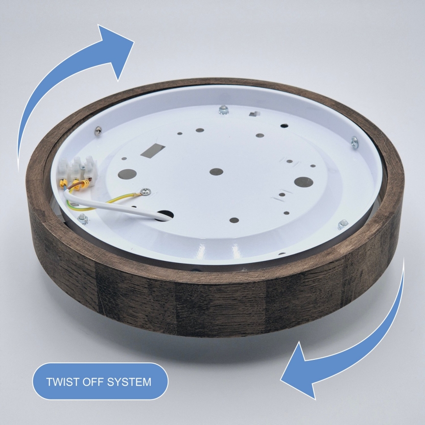 Brilagi - Lampada da soffitto dimmerabile LED RGBW CARVALHO SLIM 1xE27/15W/230V 2700-6500K Wi-Fi rovere Ø 27 cm