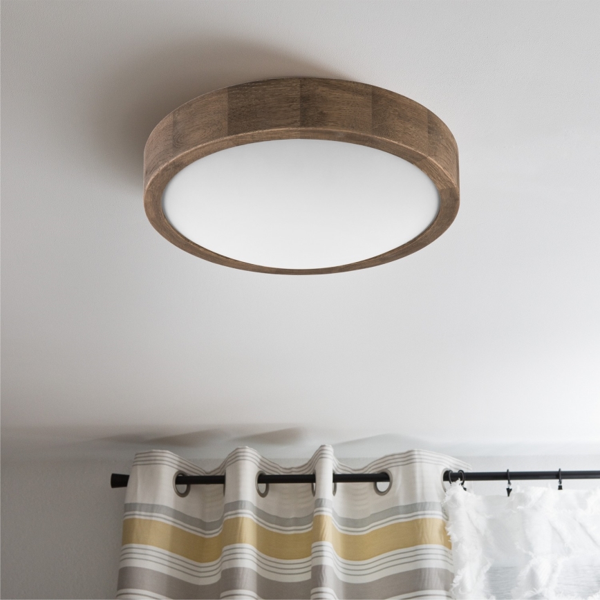 Brilagi - Lampada da soffitto dimmerabile LED RGBW CARVALHO SLIM 1xE27/9W/230V 2700-6500K Wi-Fi rovere Ø 27 cm