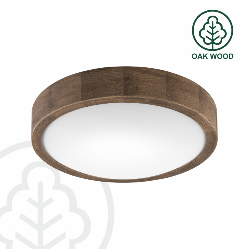 Brilagi - Lampada da soffitto dimmerabile LED RGBW CARVALHO SLIM 1xE27/9W/230V 2700-6500K Wi-Fi rovere Ø 27 cm