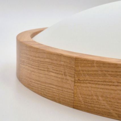 Brilagi - Plafoniera LED RGBW dimmerabile CARVALHO SLIM 2xE27/15W/230V 2700-6500K Wi-Fi rovere Ø 37 cm