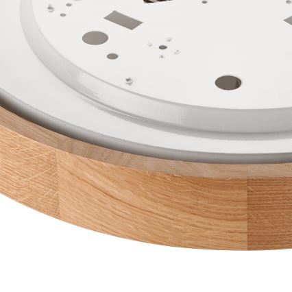 Brilagi - Plafoniera LED RGBW dimmerabile CARVALHO SLIM 2xE27/15W/230V 2700-6500K Wi-Fi rovere Ø 37 cm