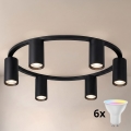 Brilagi - LED RGBW Plafoniera dimmerabile SELE 6xGU10/6,5W/230V 2700-6500K nero + telecomando