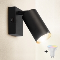 Brilagi - LED RGBW spot da parete dimmerabile con interruttore SELE 1xGU10/4,8W/230V 3000K nero/oro + telecomando