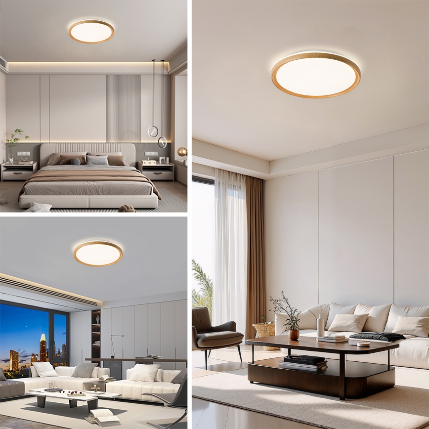 Brilagi - Plafoniera LED dimmerabile RIVO LED/72W/230V 3000–6000K effetto legno Ø 50 cm + telecomando