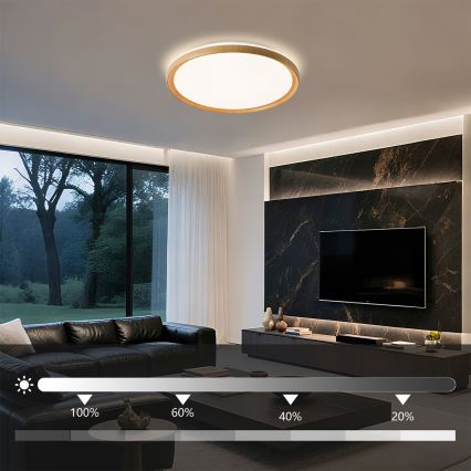 Brilagi - Plafoniera LED dimmerabile RIVO LED/72W/230V 3000–6000K effetto legno Ø 50 cm + telecomando