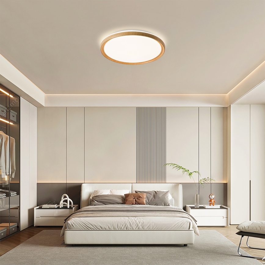 Brilagi - Plafoniera LED dimmerabile RIVO LED/72W/230V 3000–6000K effetto legno Ø 50 cm + telecomando