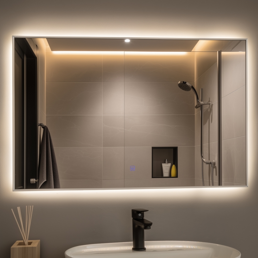 Brilagi - Specchio da bagno LED DESIO LED/30W/230V 60x90 cm argento IP44 CRI 90 dimmerabile con CCT