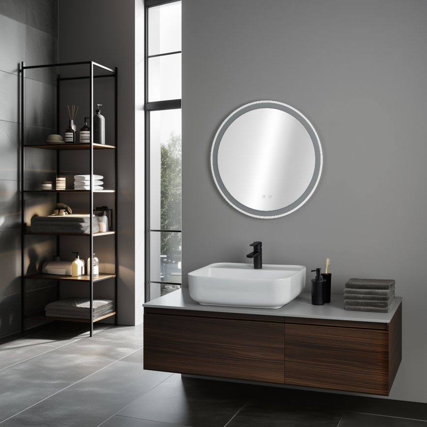 Brilagi - Specchio da bagno riscaldato LED AVA ECO LED/11,5W/230V Ø 60 cm IP44 CRI 90 dimmerabile + CCT