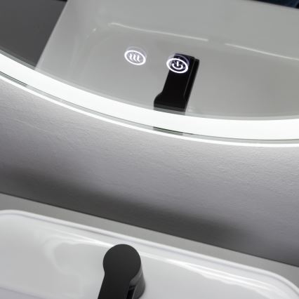 Brilagi - Specchio da bagno riscaldato a LED AVA PRO, 18,5 W / 230 V, Ø 60 cm, IP44, CRI 90, dimmerabile + CCT, antiappannamento integrato