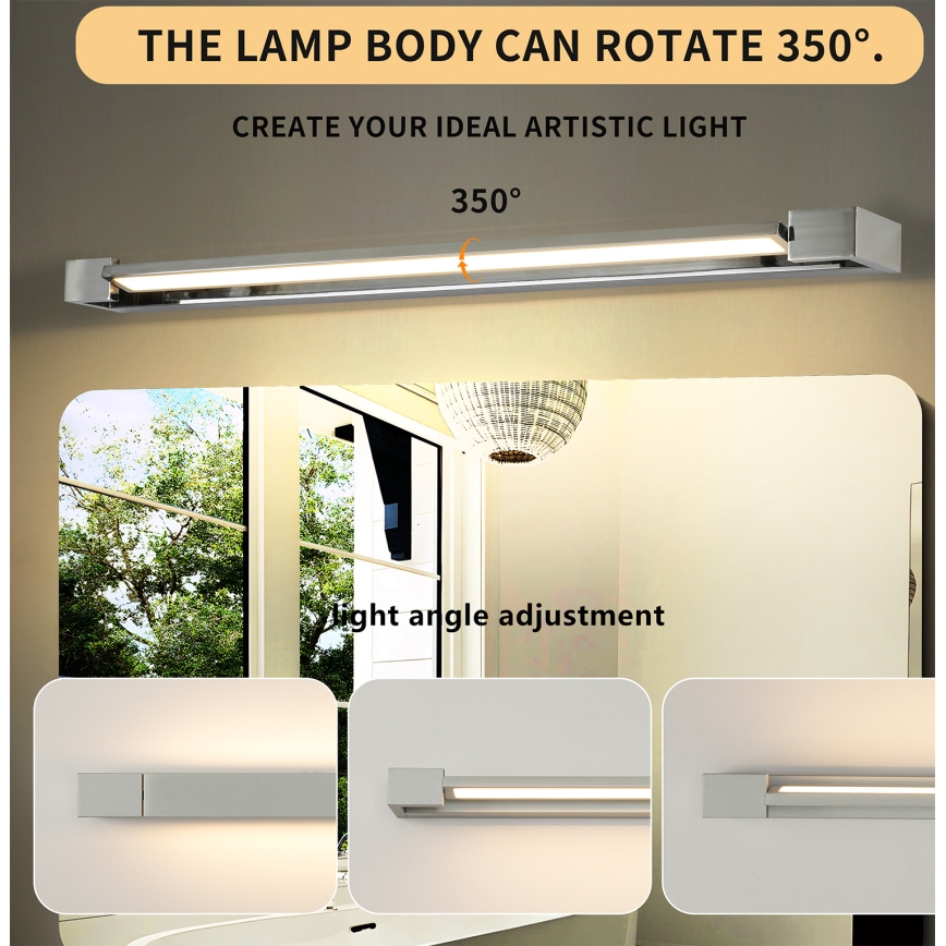 Brilagi - Illuminazione a LED per specchio da bagno AQUA LINE LED/24W/230V 90 cm IP44 cromo lucido CRI 90