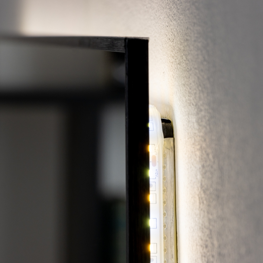 Brilagi - Specchio da bagno LED SUELLO LED/24W/230V 60x60 cm nero IP44 CRI 90 dimmerabile + CCT