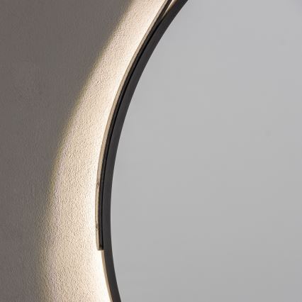 Brilagi - Specchio da bagno LED VERESE LED/19W/230V Ø 60 cm nero IP44 CRI 90 dimmerabile + CCT