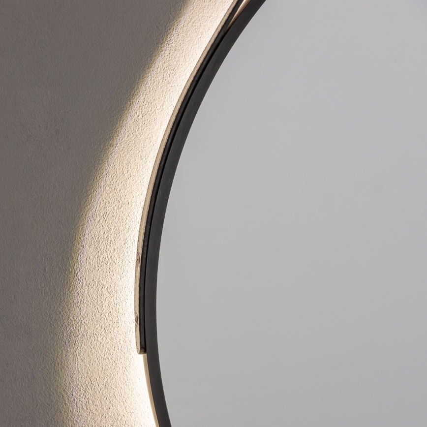 Brilagi - Specchio da bagno LED VERESE LED/19W/230V Ø 60 cm nero IP44 CRI 90 dimmerabile + CCT