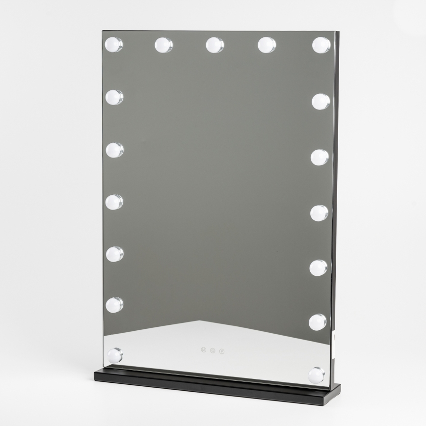 BRILAGI - Specchio da trucco dimmerabile a LED HOLLYWOOD LED/15W/230V CCT + 2x USB 55x77 cm nero