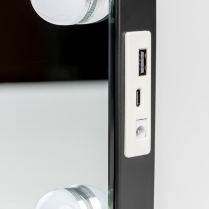 BRILAGI - Specchio da trucco dimmerabile a LED HOLLYWOOD LED/15W/230V CCT + 2x USB 55x77 cm nero