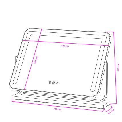 BRILAGI - Specchio da trucco LED dimmerabile CALIFORNIA LED/22W/230V 3000/4000/6500K 58x43 cm bianco