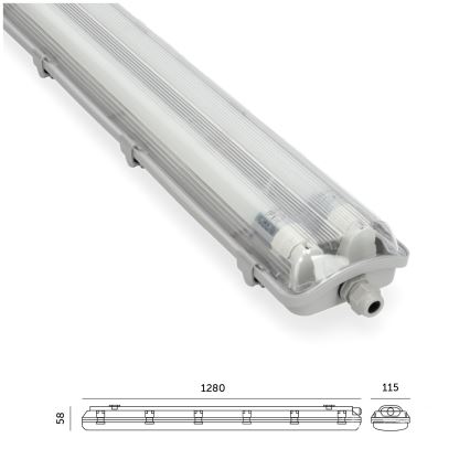 Brilagi - Apparecchio LED tecnico antipolvere per tubi T8 OPTIMA 2xG13/18W/230V 4000K IP65 128 cm