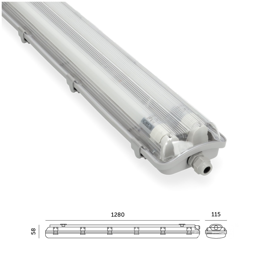 Brilagi - Apparecchio fluorescente tecnico LED antipolvere OPTIMA T8 2xG13/18W/230V 4000K IP65 128 cm - pallet 110 pz