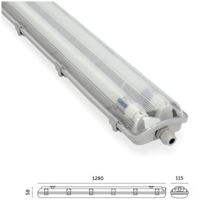 BRILAGI - Apparecchio LED tecnico antipolvere per tubi fluorescenti OPTIMA T8 2xG13/18W/230V 6500K IP65 128 cm