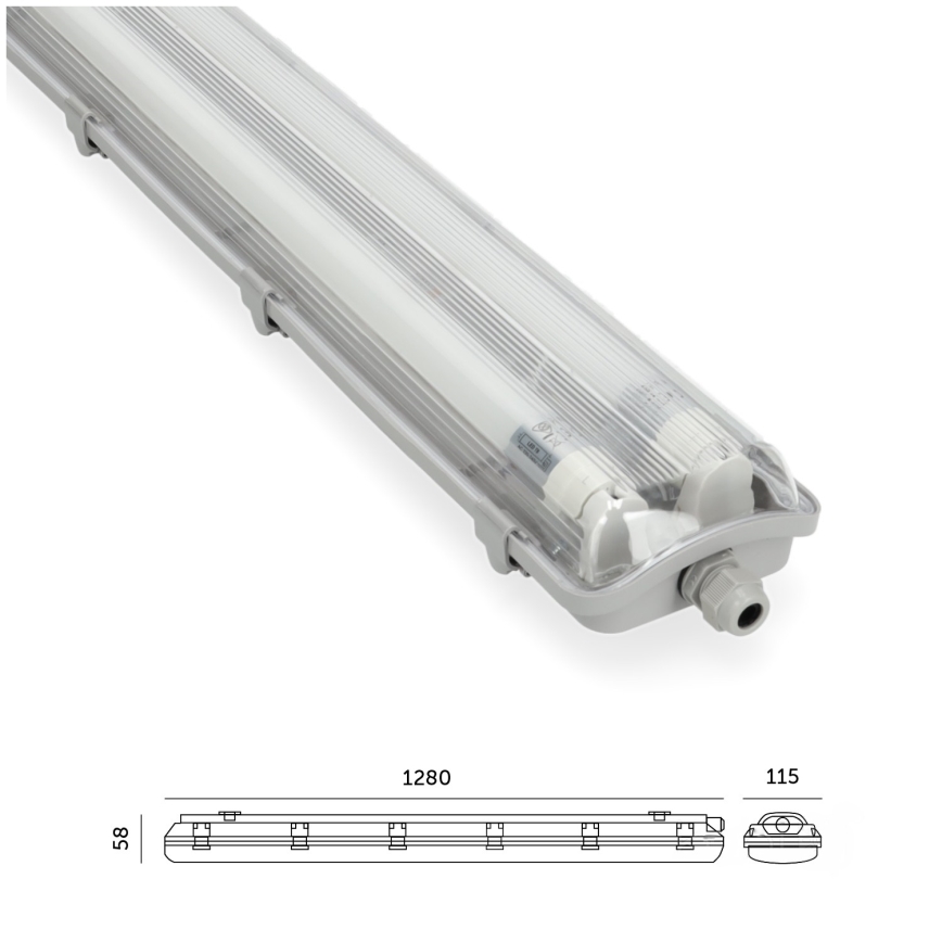 BRILAGI - Apparecchio LED tecnico antipolvere per tubi fluorescenti OPTIMA T8 2xG13/18W/230V 6500K IP65 128 cm