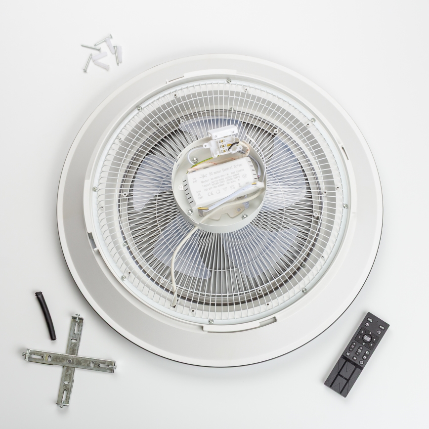 Brilagi - Luce LED dimmerabile con ventola AURA LED/38W/230V 3000-6000K argento + telecomando