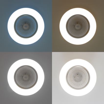 Brilagi - Luce LED dimmerabile con ventola AURA LED/38W/230V 3000-6000K argento + telecomando