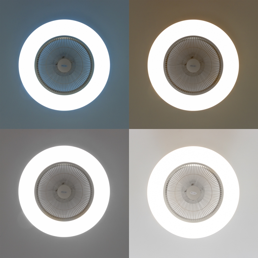 Brilagi - Luce LED dimmerabile con ventola AURA LED/38W/230V 3000-6000K argento + telecomando