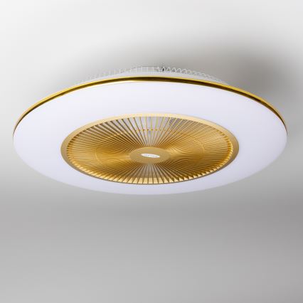 Brilagi - Luce LED dimmerabile con ventola AURA LED/38W/230V 3000-6000K oro + telecomando