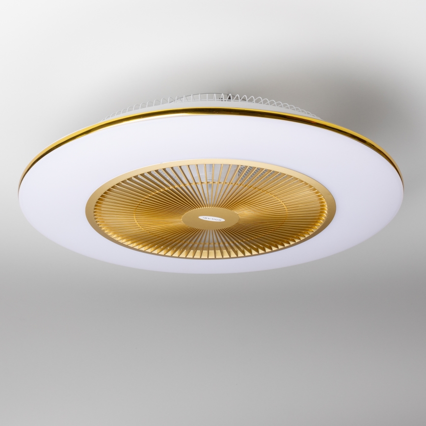 Brilagi - Luce LED dimmerabile con ventola AURA LED/38W/230V 3000-6000K oro + telecomando