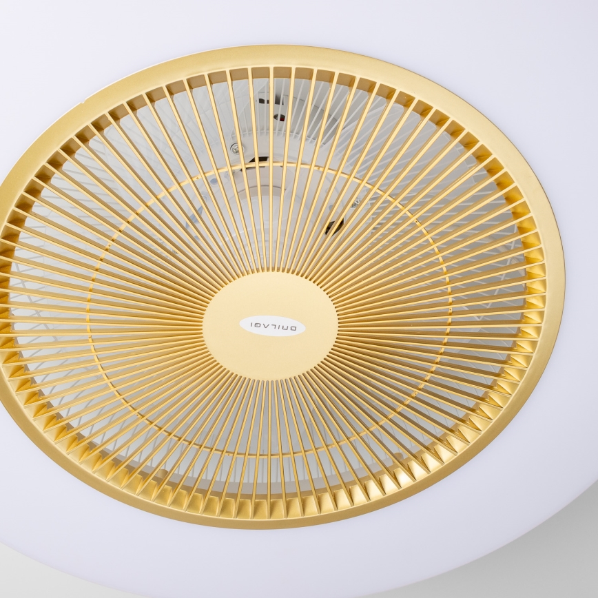 Brilagi - Luce LED dimmerabile con ventola AURA LED/38W/230V 3000-6000K oro + telecomando