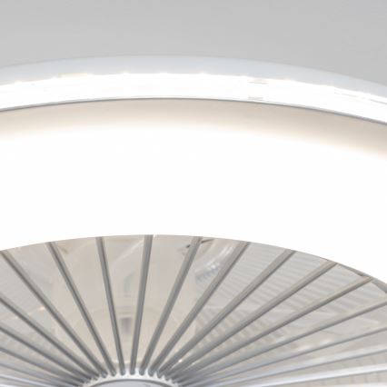 Brilagi - Luce LED dimmerabile con ventola RONDA LED/48W/230V 3000-6000K argento + telecomando