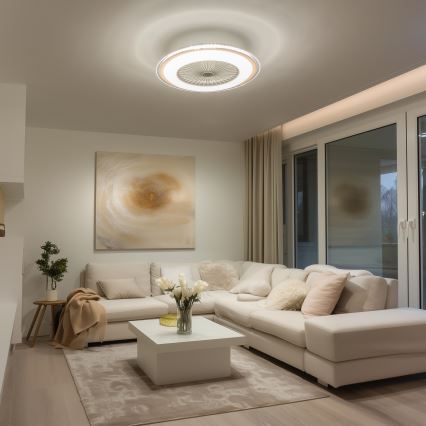 Brilagi - Luce LED dimmerabile con ventola RONDA LED/48W/230V 3000-6000K bianco + telecomando