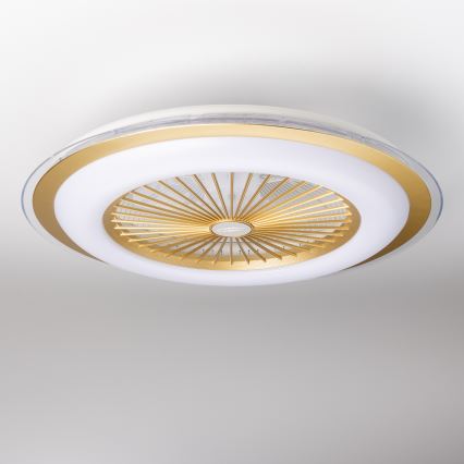 Brilagi - Luce LED dimmerabile con ventola RONDA LED/48W/230V 3000-6000K oro + telecomando