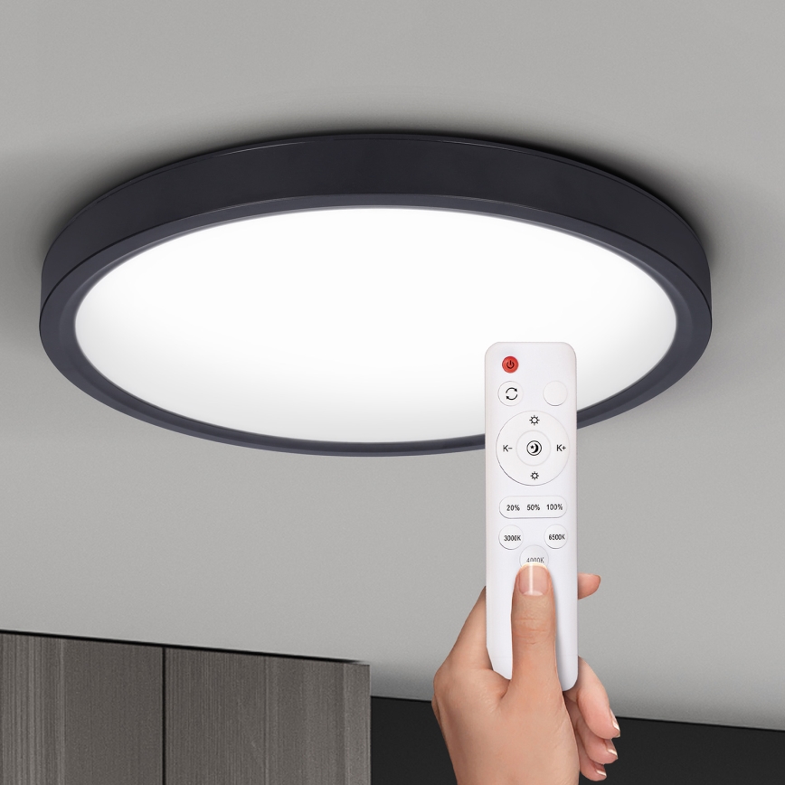 Brilagi - Plafoniera LED dimmerabile ESTELA LED/36W/230V 3000-6500K ø 30 cm nero + telecomando