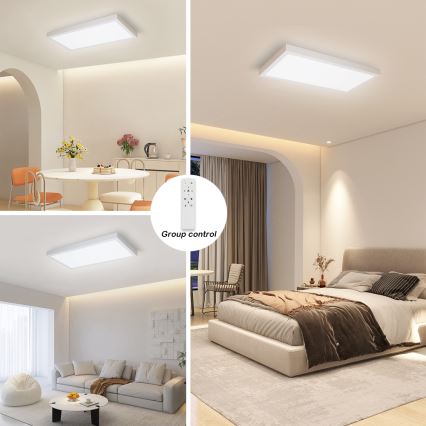 Brilagi - Plafoniera LED dimmerabile da bagno FRAME SMART LED/30W/230V 30x60 cm 3000-6000K IP44 bianco + telecomando