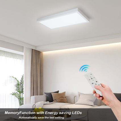 Brilagi - Plafoniera LED dimmerabile da bagno FRAME SMART LED/30W/230V 30x60 cm 3000-6000K IP44 bianco + telecomando