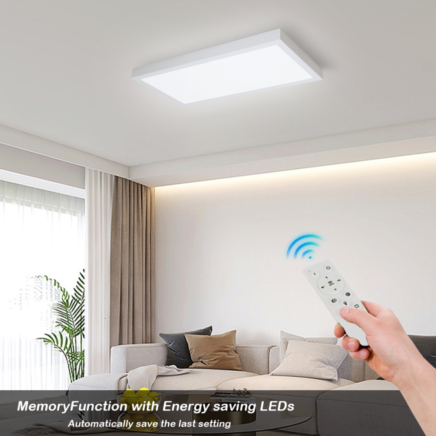 Brilagi - Plafoniera LED dimmerabile da bagno FRAME SMART LED/30W/230V 30x60 cm 3000-6000K IP44 bianco + telecomando