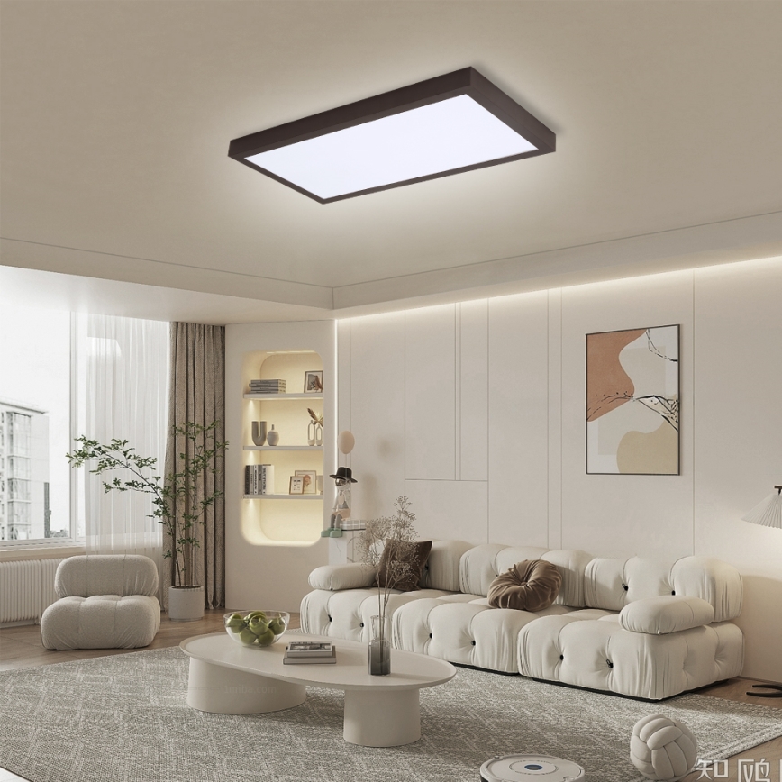 Brilagi - Plafoniera LED dimmerabile da bagno FRAME SMART LED/30W/230V 30x60 cm 3000-6000K  IP44 nero  + telecomando