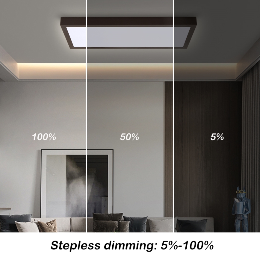 Brilagi - Plafoniera LED dimmerabile da bagno FRAME SMART LED/30W/230V 30x60 cm 3000-6000K  IP44 nero  + telecomando