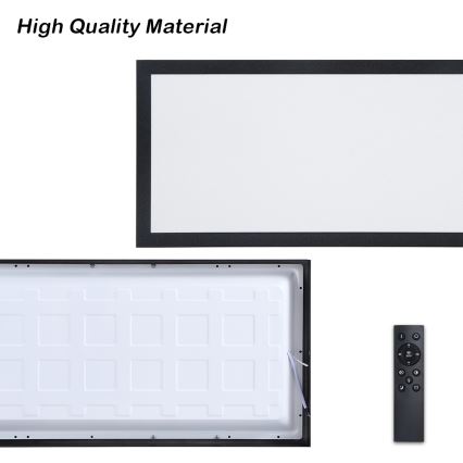 Brilagi - Plafoniera LED dimmerabile da bagno FRAME SMART LED/30W/230V 30x60 cm 3000-6000K  IP44 nero  + telecomando