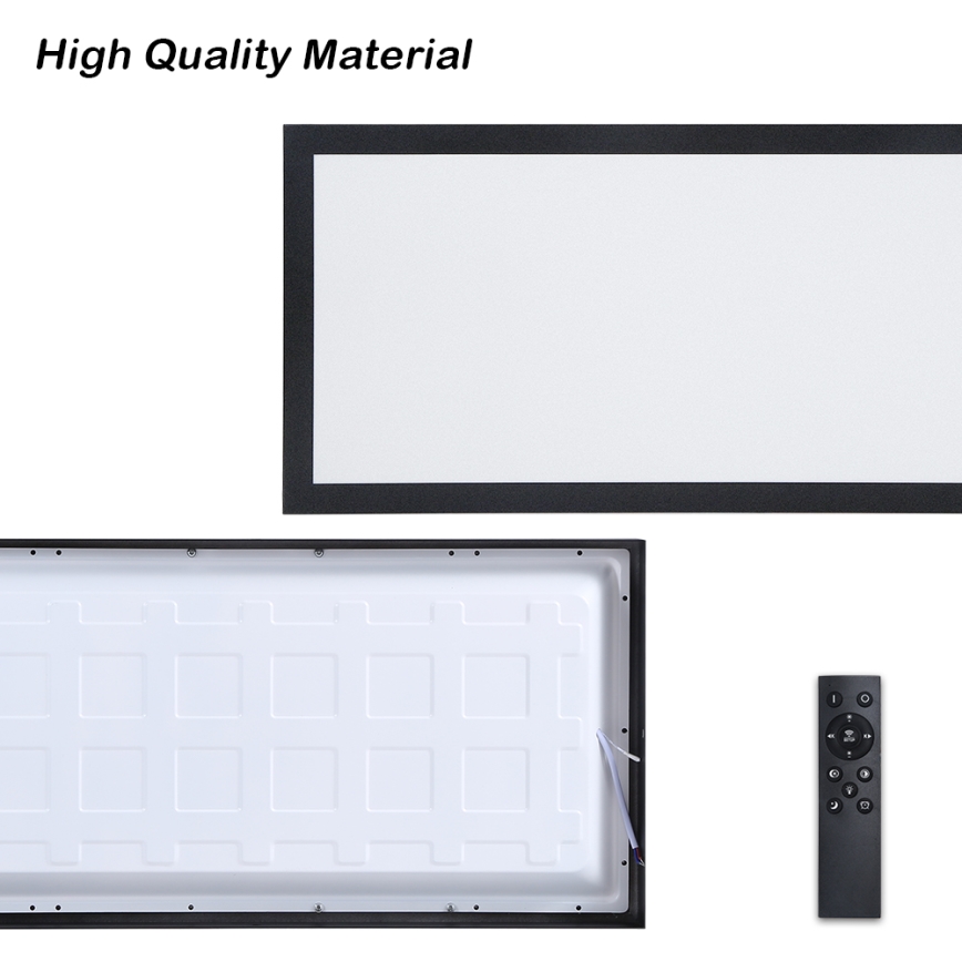 Brilagi - Plafoniera LED dimmerabile da bagno FRAME SMART LED/30W/230V 30x60 cm 3000-6000K  IP44 nero  + telecomando