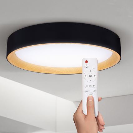 Brilagi - Plafoniera LED dimmerabile LARIOS LED/48W/230V 3000-6500K ø 39 cm nero + telecomando