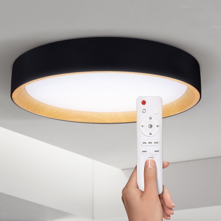 Brilagi - Plafoniera LED dimmerabile LARIOS LED/48W/230V 3000-6500K ø 39 cm nero + telecomando