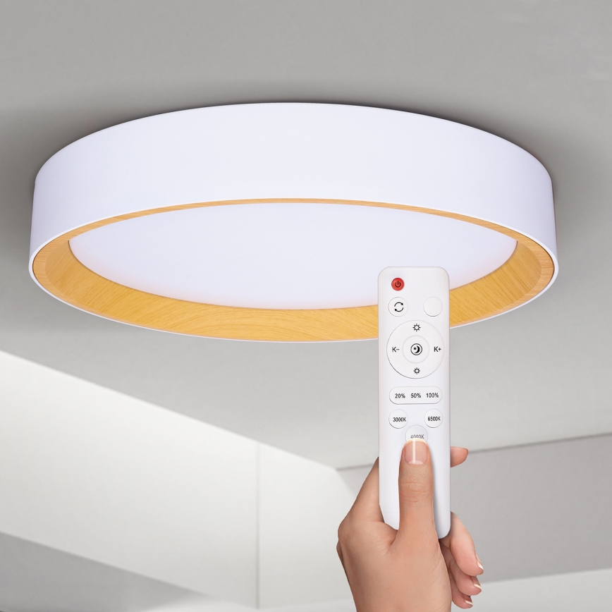 Brilagi - Plafoniera LED dimmerabile LARIOS LED/60W/230V 3000-6500K ø 49 cm bianco + telecomando
