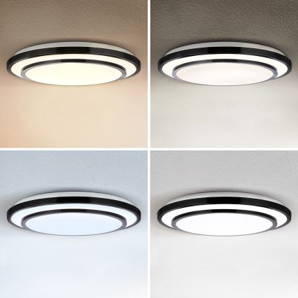 Brilagi - Plafoniera LED dimmerabile LUCIANO LED/48W/230V 3000-6500K ø 39 cm nero + telecomando