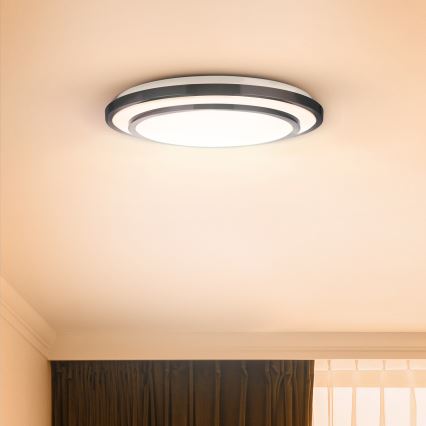 Brilagi - Plafoniera LED dimmerabile LUCIANO LED/48W/230V 3000-6500K ø 39 cm nero + telecomando