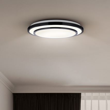 Brilagi - Plafoniera LED dimmerabile LUCIANO LED/48W/230V 3000-6500K ø 39 cm nero + telecomando