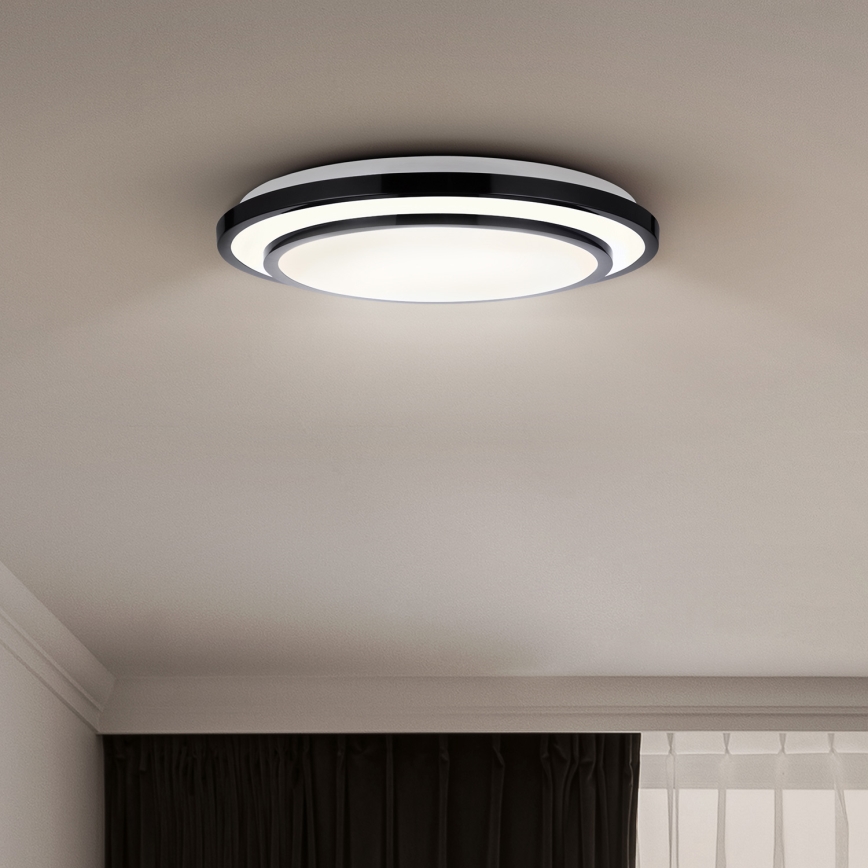 Brilagi - Plafoniera LED dimmerabile LUCIANO LED/48W/230V 3000-6500K ø 39 cm nero + telecomando