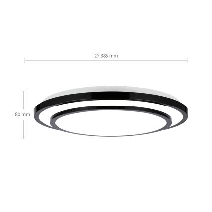 Brilagi - Plafoniera LED dimmerabile LUCIANO LED/48W/230V 3000-6500K ø 39 cm nero + telecomando