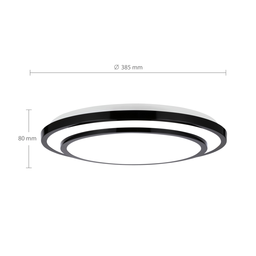 Brilagi - Plafoniera LED dimmerabile LUCIANO LED/48W/230V 3000-6500K ø 39 cm nero + telecomando